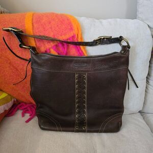 Vintage Coach Legacy Leather Lace Up Hobo Bag 10400